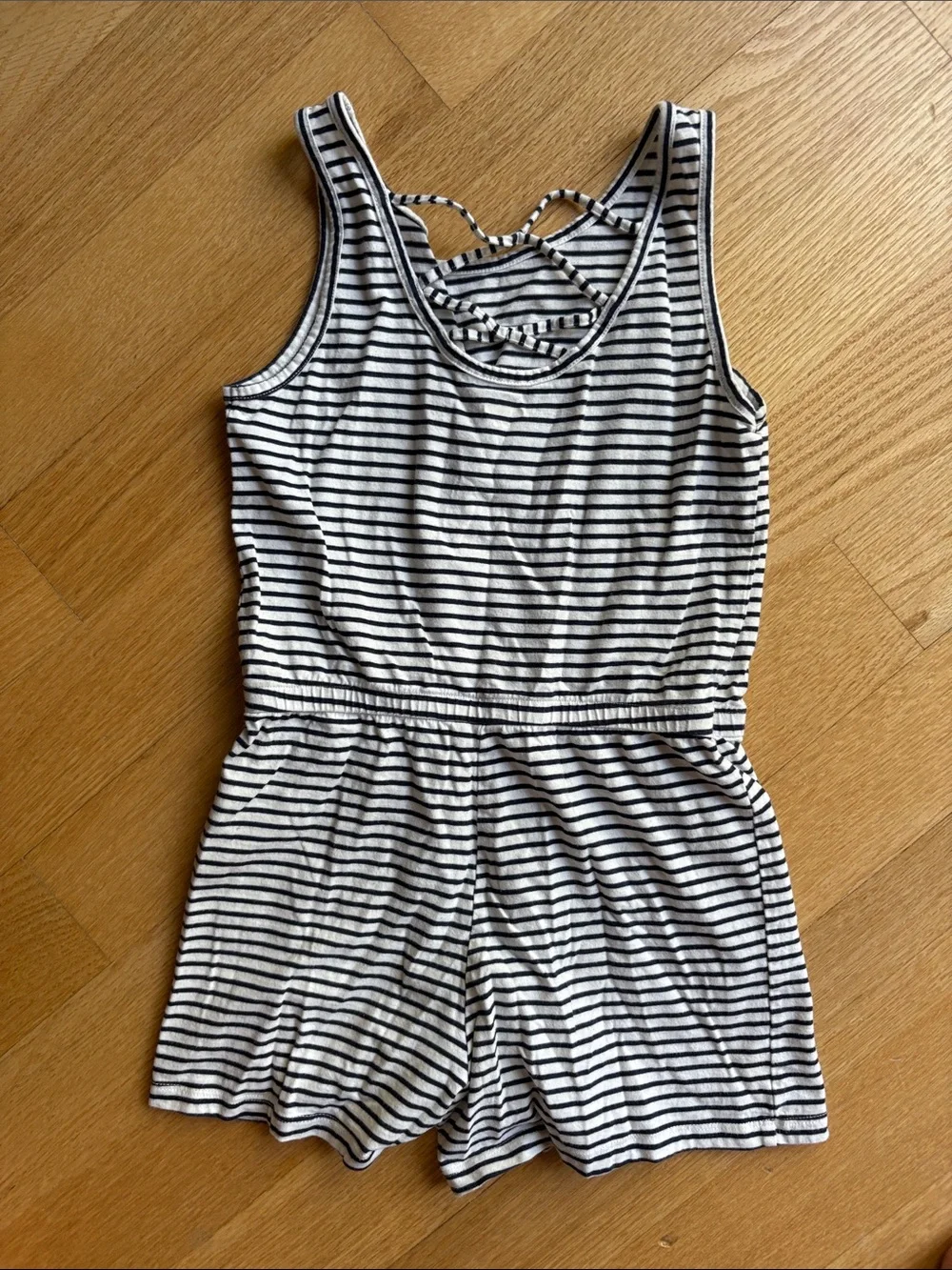 Old Navy Navy and White Striped Girls' Romper